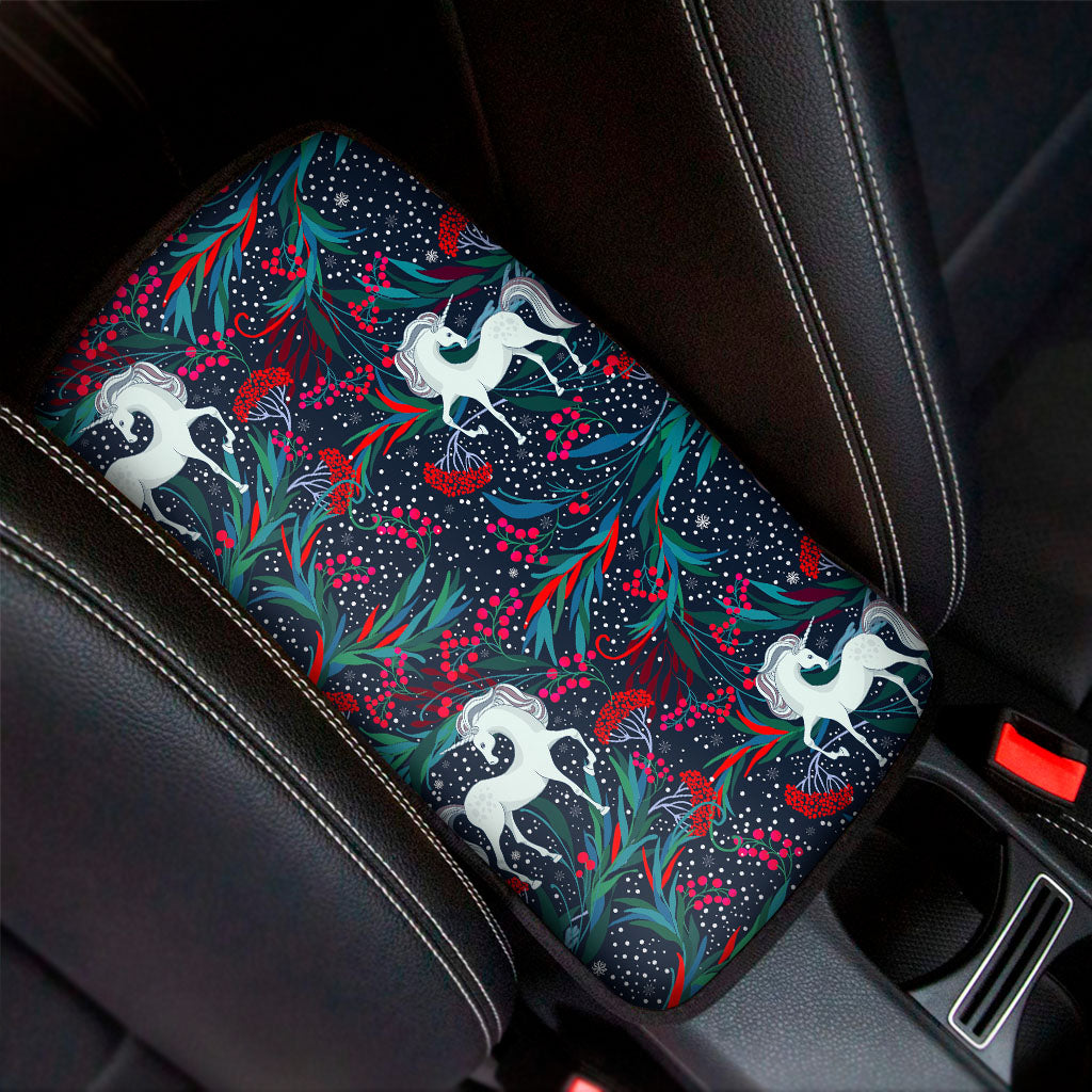 Fairy Floral Unicorn Pattern Print Car Center Console Cover