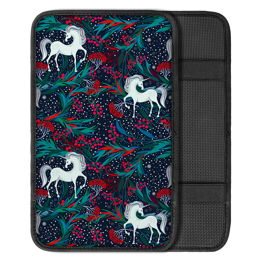 Fairy Floral Unicorn Pattern Print Car Center Console Cover