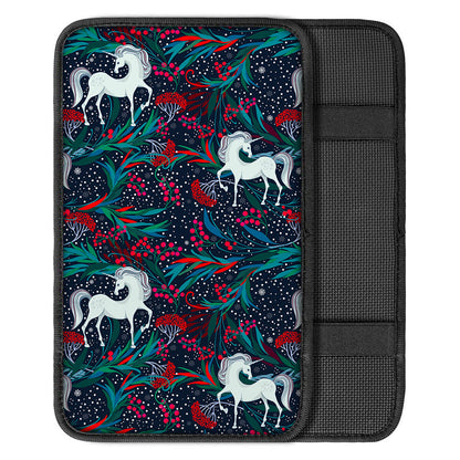 Fairy Floral Unicorn Pattern Print Car Center Console Cover