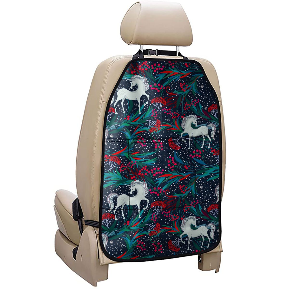 Fairy Floral Unicorn Pattern Print Car Seat Organizers