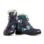 Fairy Floral Unicorn Pattern Print Comfy Boots GearFrost