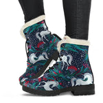Fairy Floral Unicorn Pattern Print Comfy Boots GearFrost