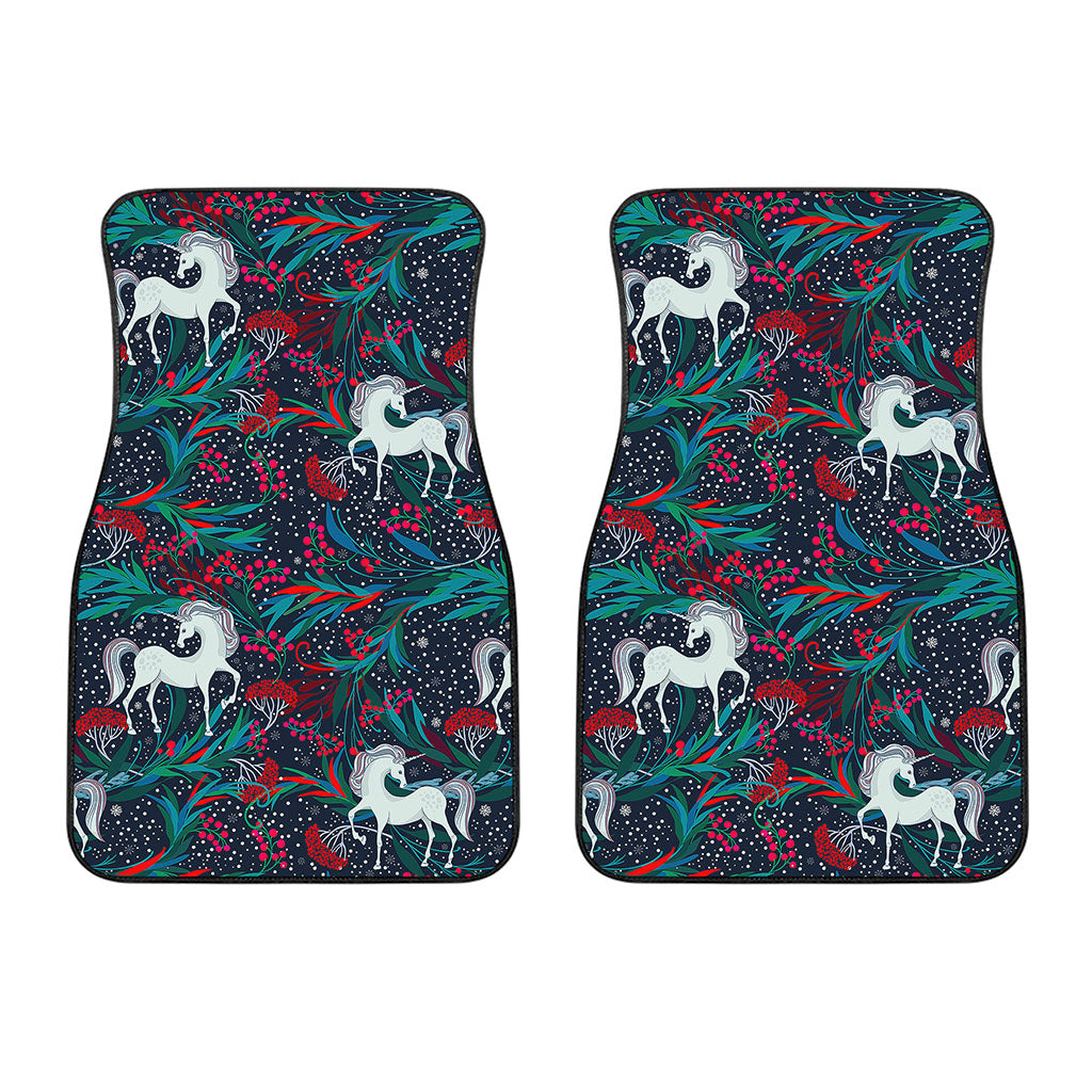 Fairy Floral Unicorn Pattern Print Front Car Floor Mats