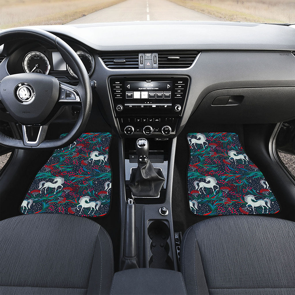 Fairy Floral Unicorn Pattern Print Front Car Floor Mats