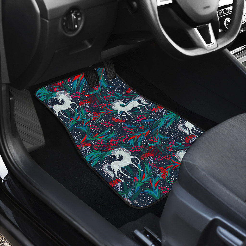 Fairy Floral Unicorn Pattern Print Front Car Floor Mats