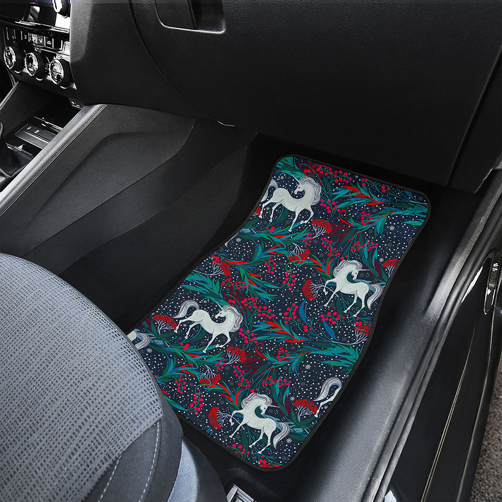 Fairy Floral Unicorn Pattern Print Front Car Floor Mats