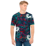 Fairy Floral Unicorn Pattern Print Men's T-Shirt