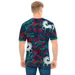 Fairy Floral Unicorn Pattern Print Men's T-Shirt
