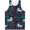 Fairy Floral Unicorn Pattern Print Men's Tank Top