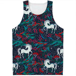 Fairy Floral Unicorn Pattern Print Men's Tank Top
