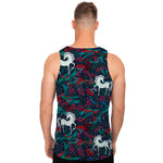 Fairy Floral Unicorn Pattern Print Men's Tank Top