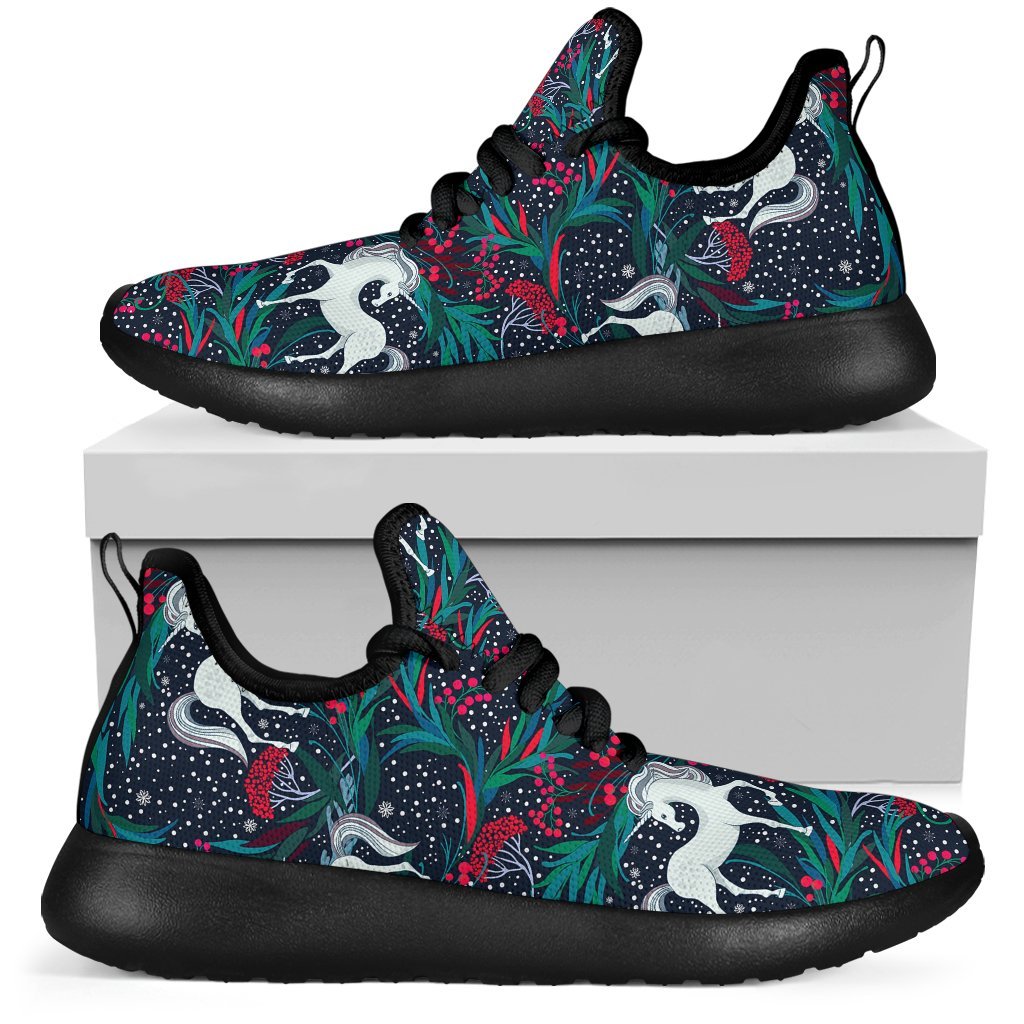 Fairy Floral Unicorn Pattern Print Mesh Knit Shoes GearFrost