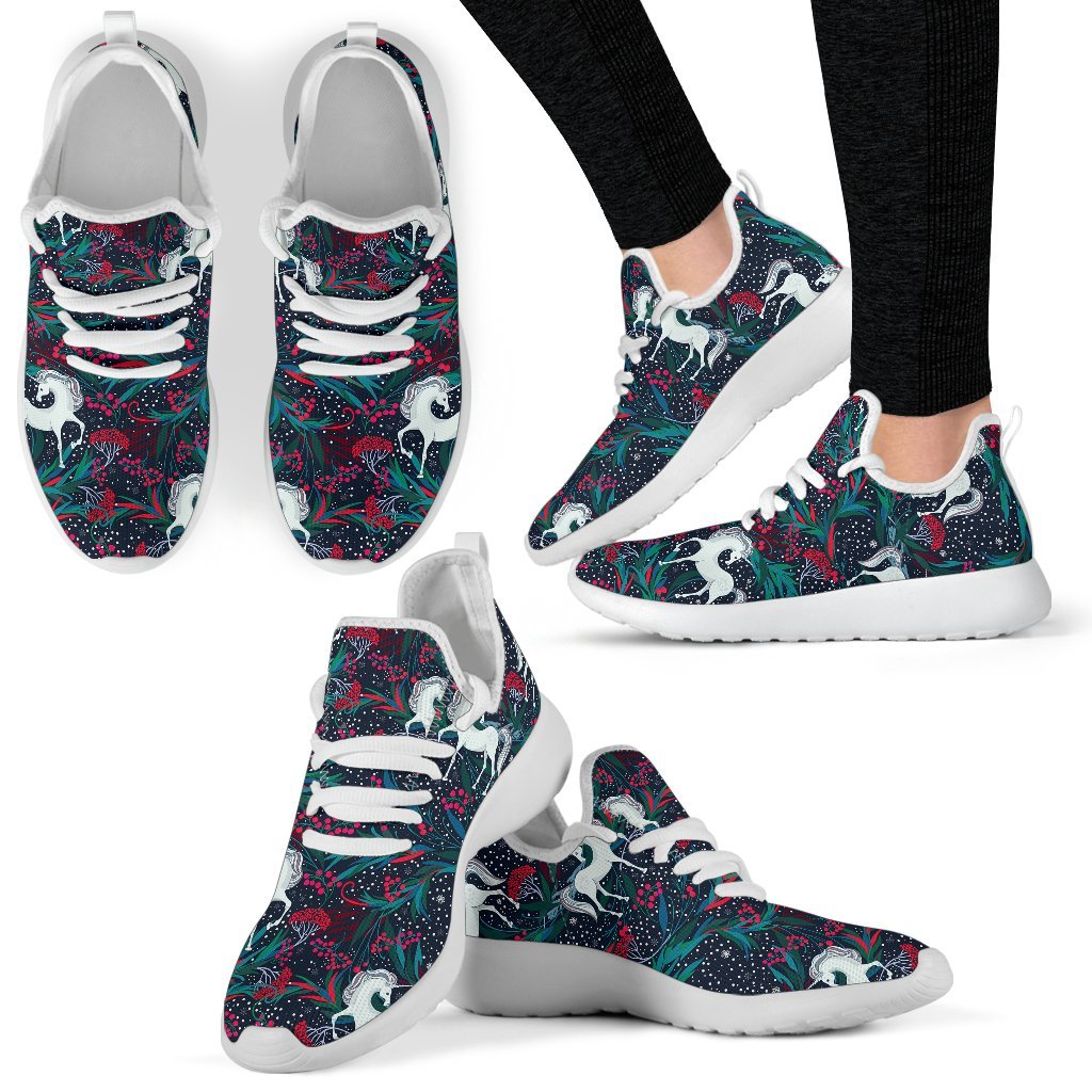 Fairy Floral Unicorn Pattern Print Mesh Knit Shoes GearFrost