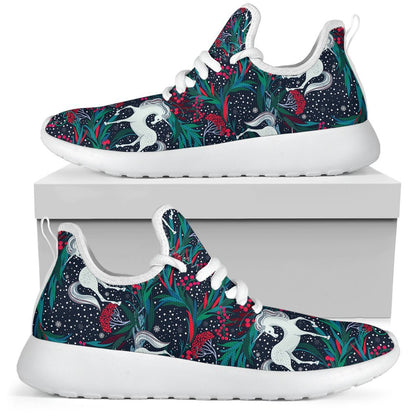Fairy Floral Unicorn Pattern Print Mesh Knit Shoes GearFrost