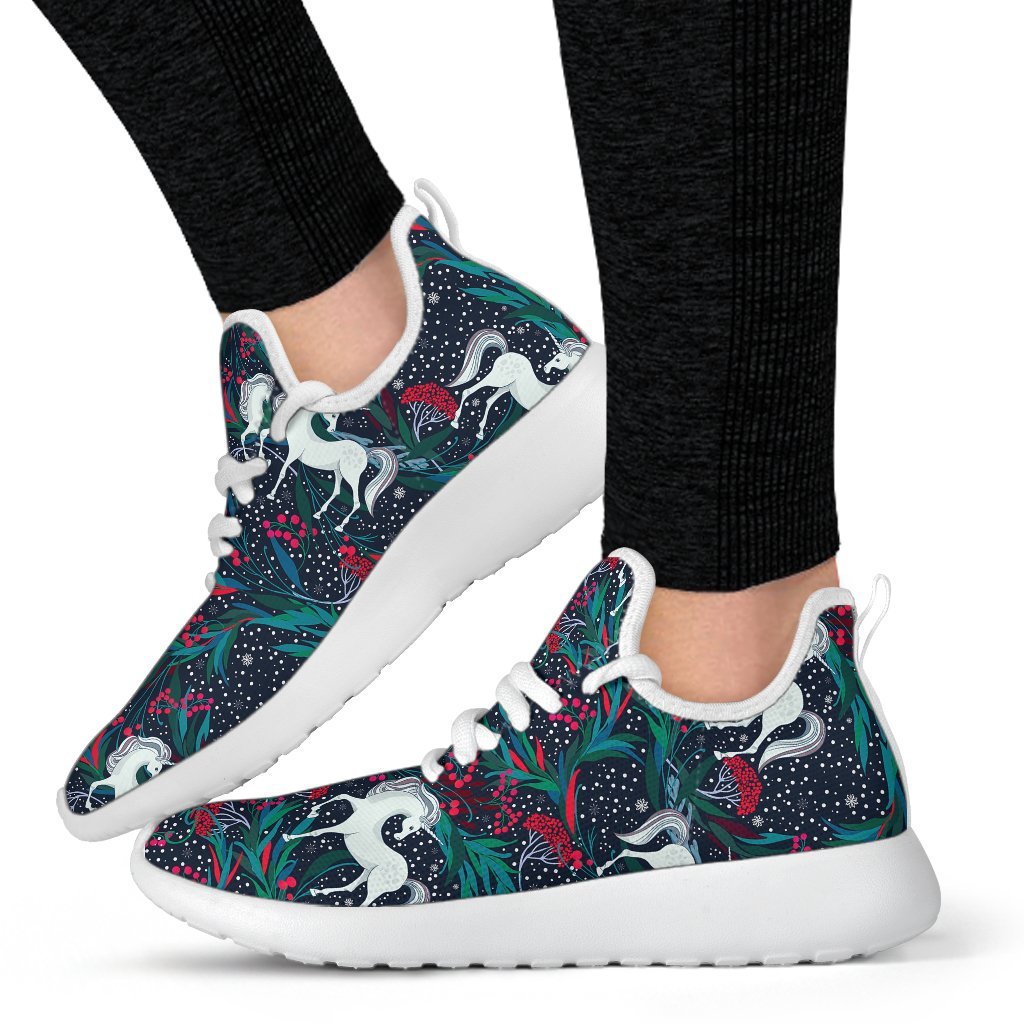 Fairy Floral Unicorn Pattern Print Mesh Knit Shoes GearFrost