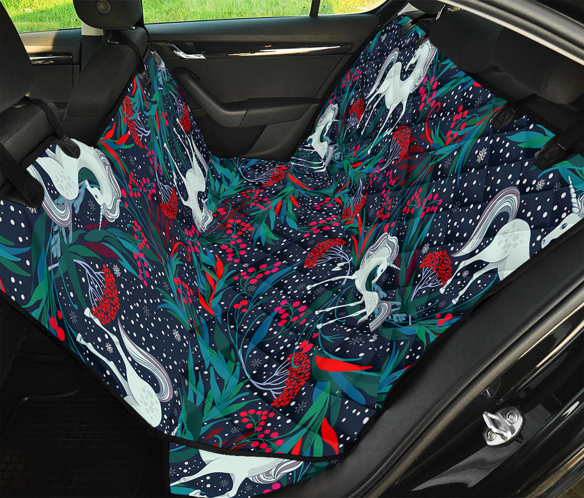 Fairy Floral Unicorn Pattern Print Pet Car Back Seat Cover
