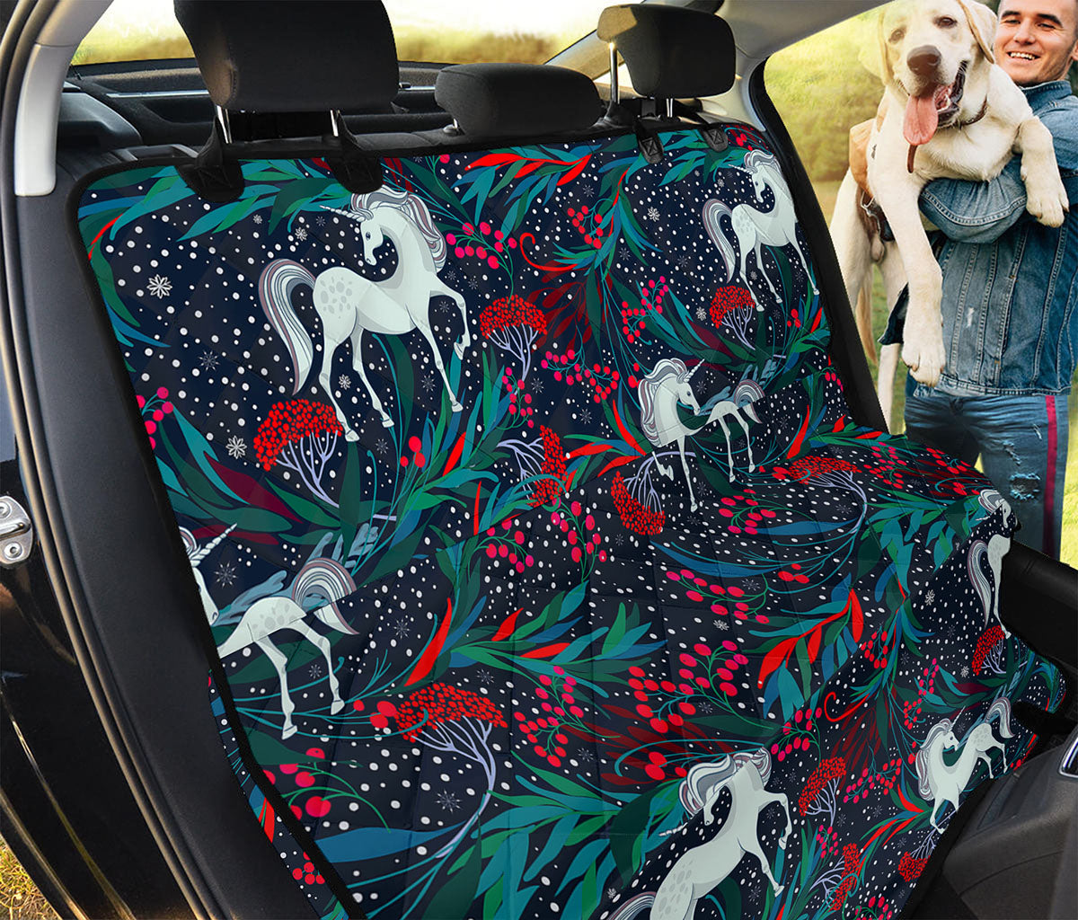 Fairy Floral Unicorn Pattern Print Pet Car Back Seat Cover