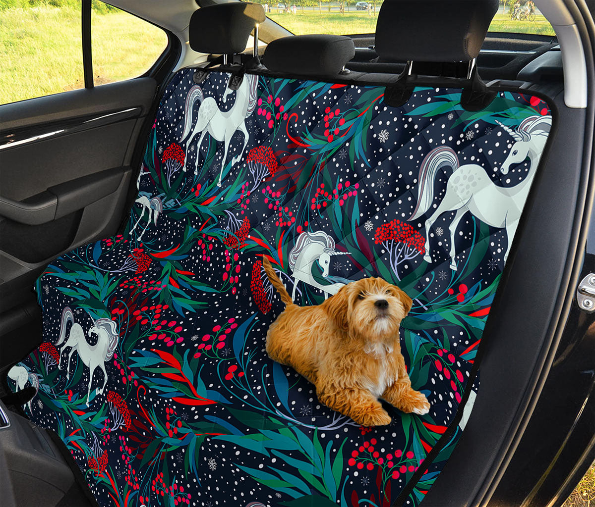 Fairy Floral Unicorn Pattern Print Pet Car Back Seat Cover