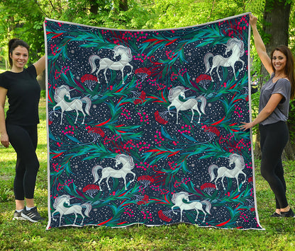 Fairy Floral Unicorn Pattern Print Quilt