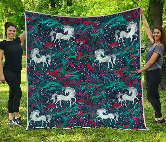 Fairy Floral Unicorn Pattern Print Quilt
