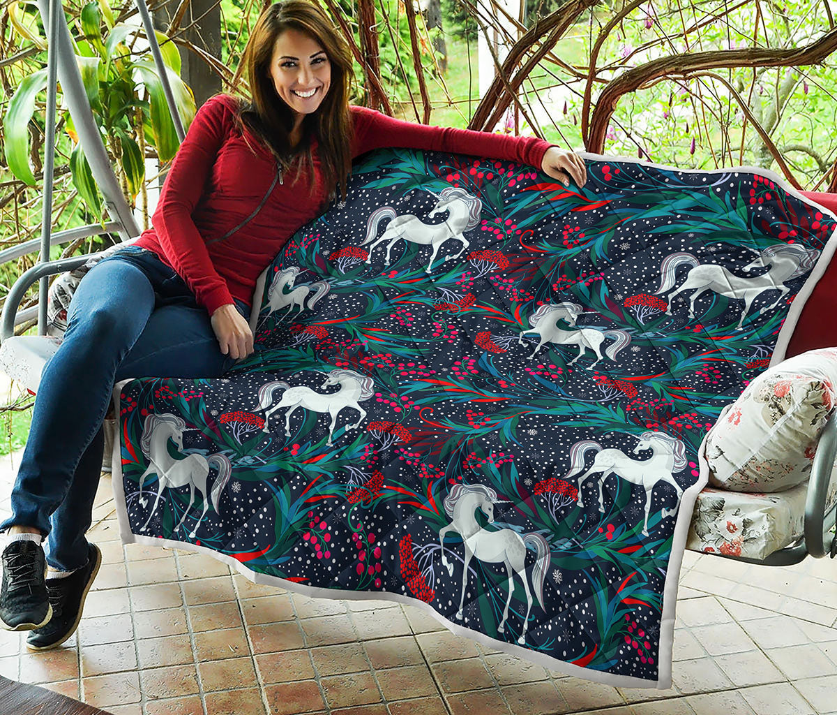 Fairy Floral Unicorn Pattern Print Quilt