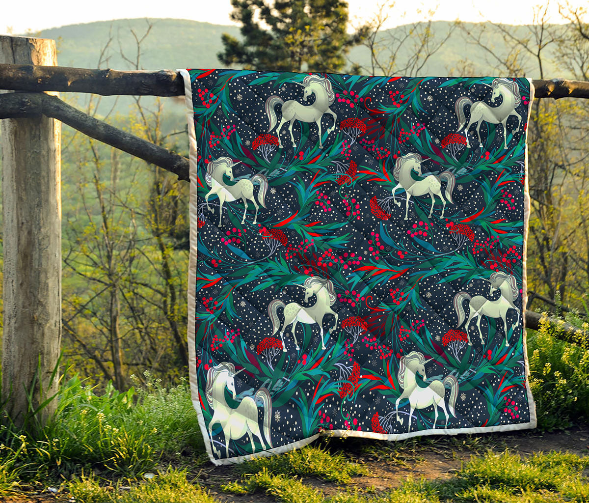 Fairy Floral Unicorn Pattern Print Quilt