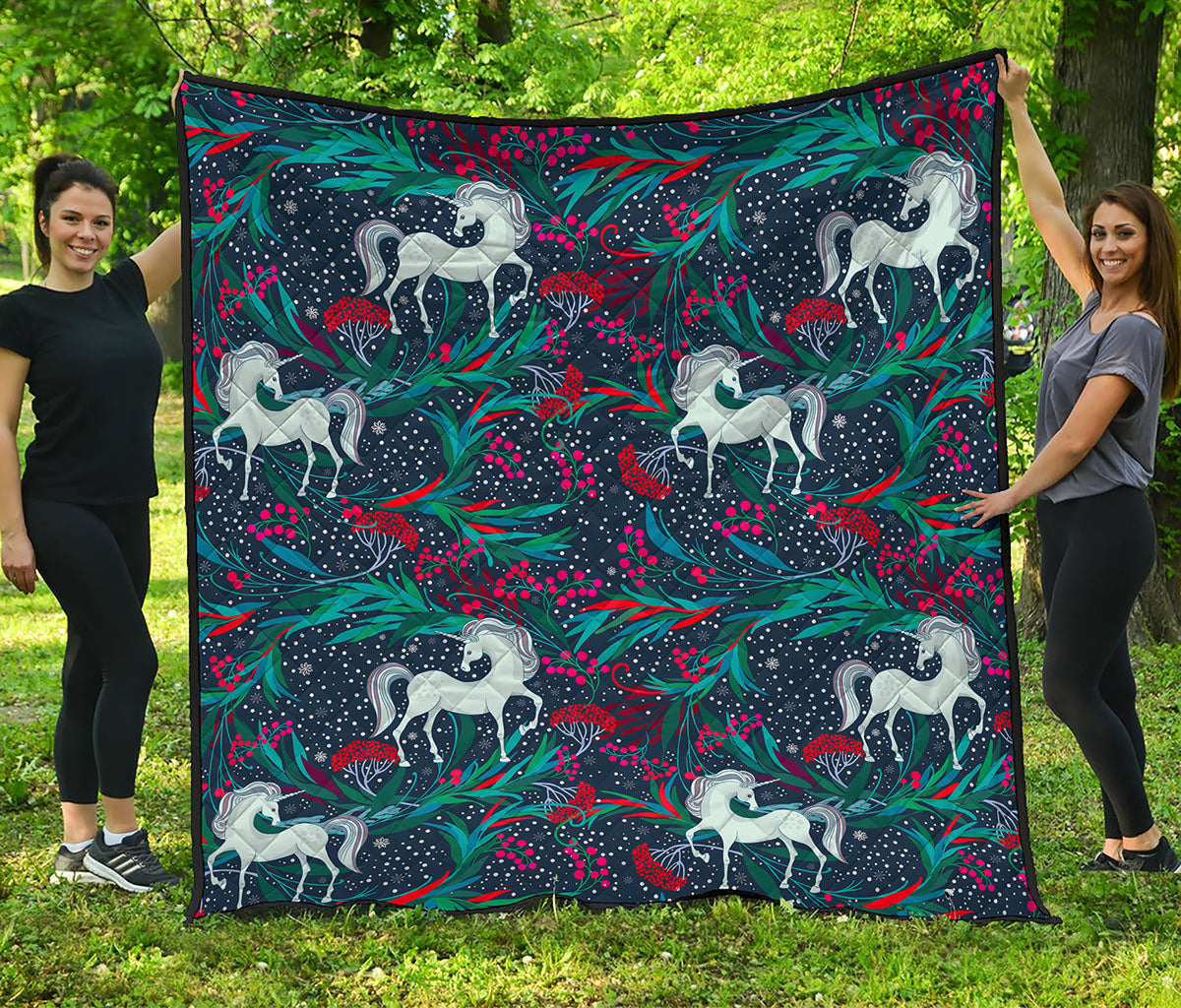 Fairy Floral Unicorn Pattern Print Quilt
