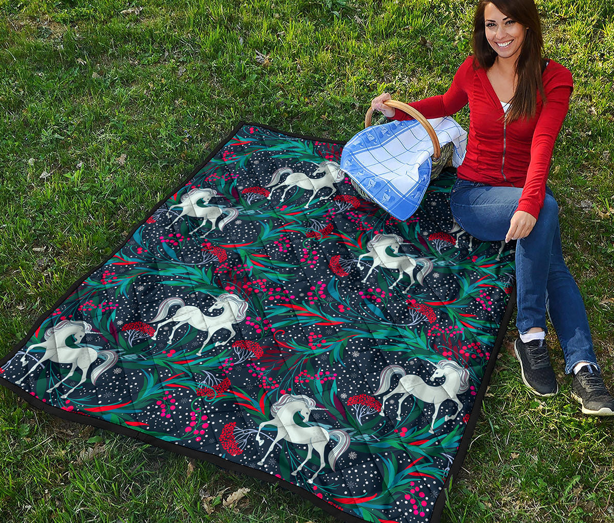 Fairy Floral Unicorn Pattern Print Quilt