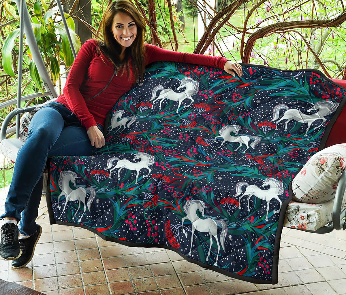 Fairy Floral Unicorn Pattern Print Quilt