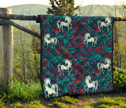 Fairy Floral Unicorn Pattern Print Quilt