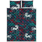 Fairy Floral Unicorn Pattern Print Quilt Bed Set