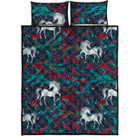 Fairy Floral Unicorn Pattern Print Quilt Bed Set