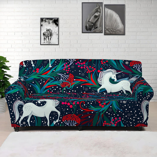 Fairy Floral Unicorn Pattern Print Sofa Cover