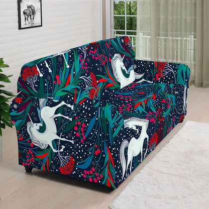 Fairy Floral Unicorn Pattern Print Sofa Cover