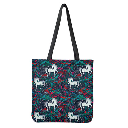 Fairy Floral Unicorn Pattern Print Tote Bag