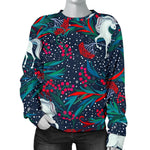 Fairy Floral Unicorn Pattern Print Women's Crewneck Sweatshirt GearFrost