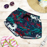 Fairy Floral Unicorn Pattern Print Women's Shorts
