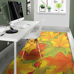 Fall Autumn Maple Leaves Print Area Rug