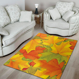 Fall Autumn Maple Leaves Print Area Rug