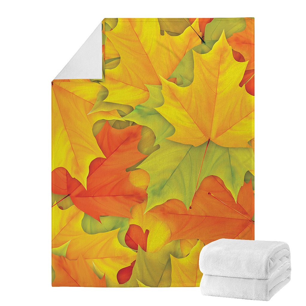 Fall Autumn Maple Leaves Print Blanket