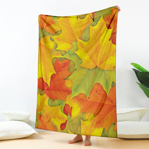 Fall Autumn Maple Leaves Print Blanket