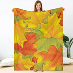 Fall Autumn Maple Leaves Print Blanket