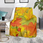 Fall Autumn Maple Leaves Print Blanket