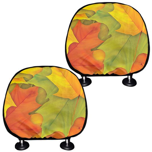 Fall Autumn Maple Leaves Print Car Headrest Covers