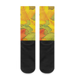 Fall Autumn Maple Leaves Print Crew Socks