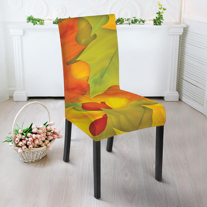 Fall Autumn Maple Leaves Print Dining Chair Slipcover