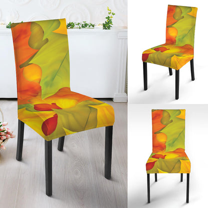 Fall Autumn Maple Leaves Print Dining Chair Slipcover