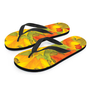 Fall Autumn Maple Leaves Print Flip Flops