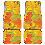 Fall Autumn Maple Leaves Print Front and Back Car Floor Mats