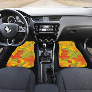 Fall Autumn Maple Leaves Print Front and Back Car Floor Mats